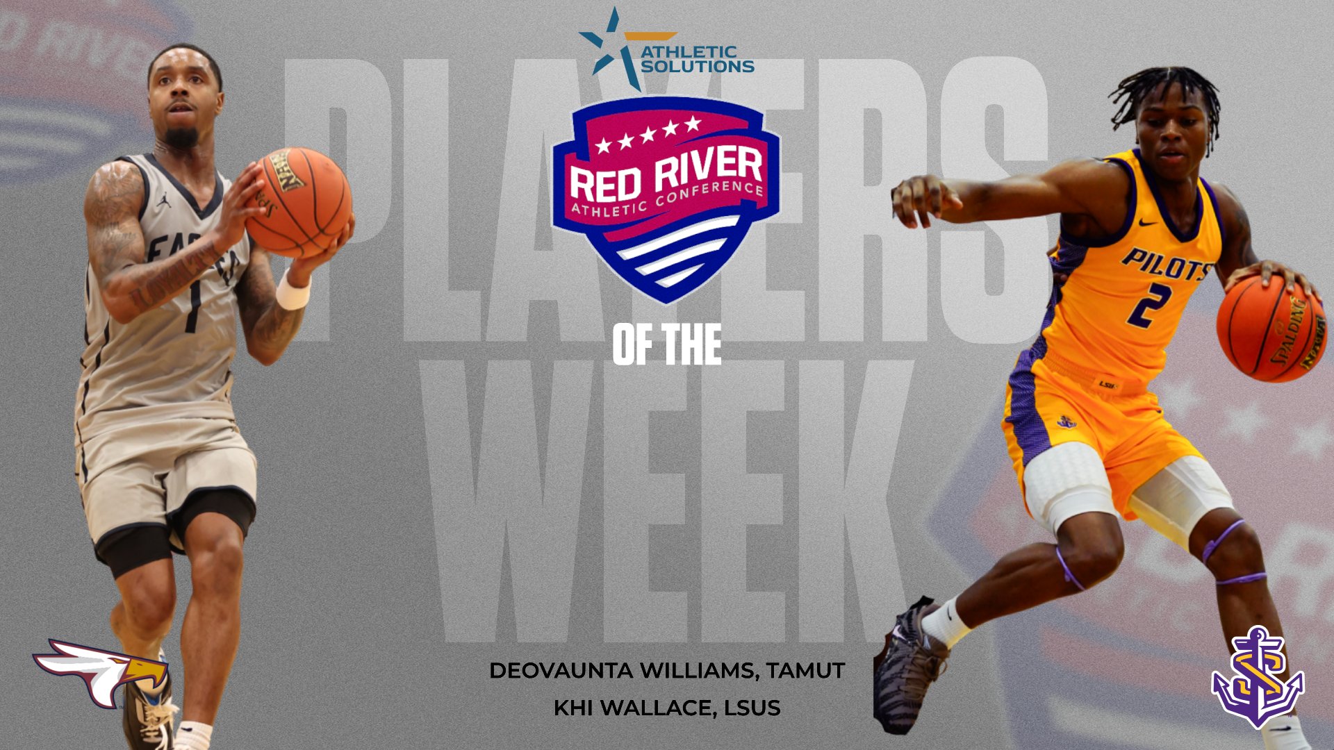 Texarkana's Williams and Shreveport's Wallace are this week's RRAC Men's Hoops Players of the Week